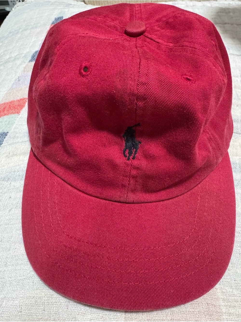 Polo by Ralph Lauren Crimson Red Baseball Cap with Black Pony